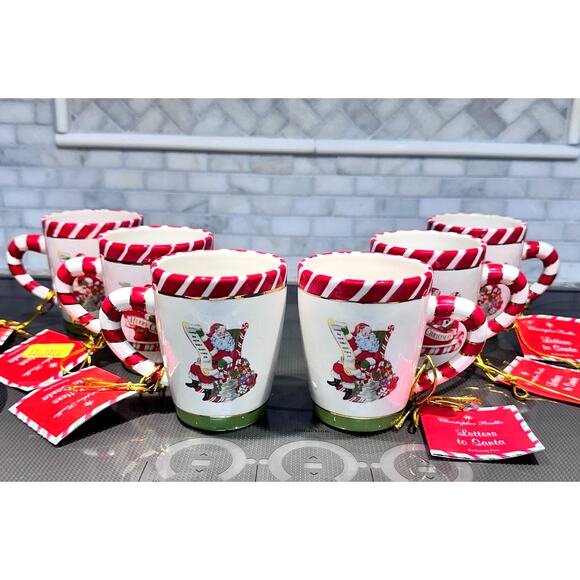 Christopher Radko "Letters to Santa" Christmas Coffee Mugs-Set of 6-NEW w/Tags! - Picture 1 of 6